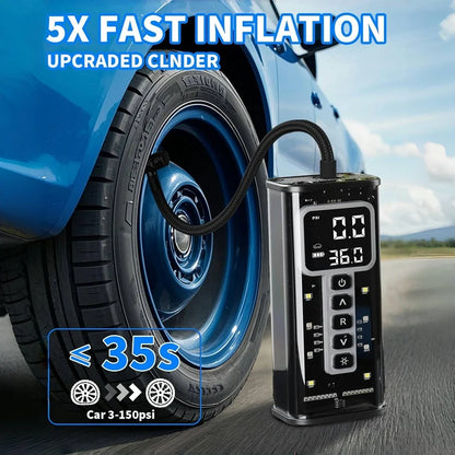 Portable Tire Inflator Air Compressor 6000mAh Battery - Smarsty