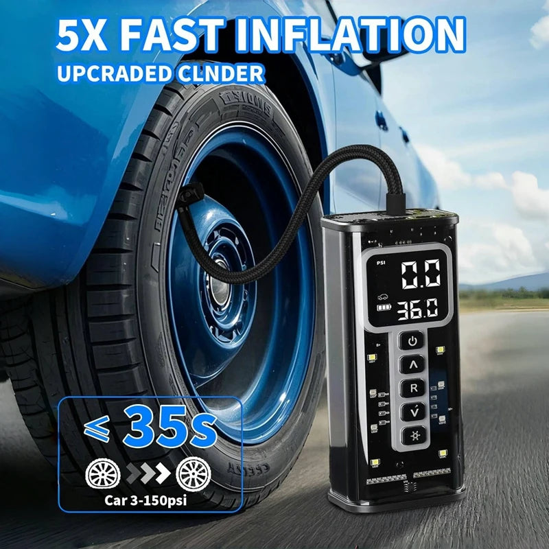 Portable Tire Inflator Air Compressor 6000mAh Battery - Smarsty