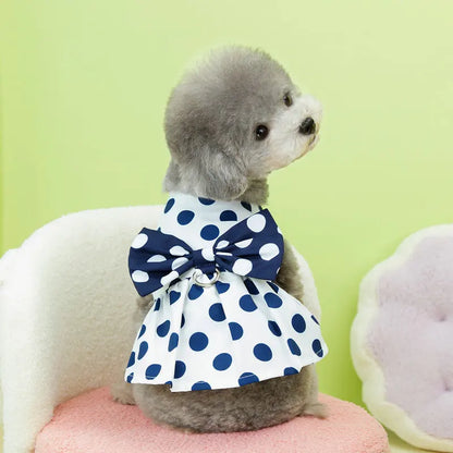 Lovely Dot Pattern Dog Dress for Wedding Parties - Smarsty