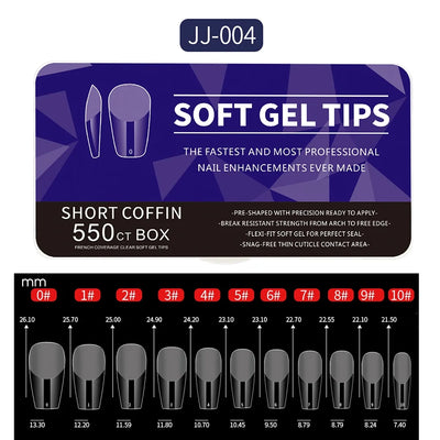 550pcs Matte Almond Coffin Nail Tips for DIY Manicure - Smarsty