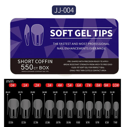 550pcs Matte Almond Coffin Nail Tips for DIY Manicure - Smarsty