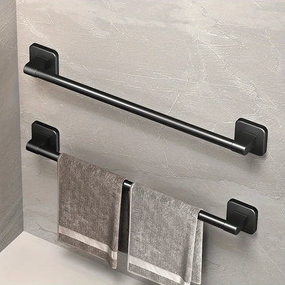 Self-Adhesive White Towel Holder Easy Install Bathroom Rack - Smarsty