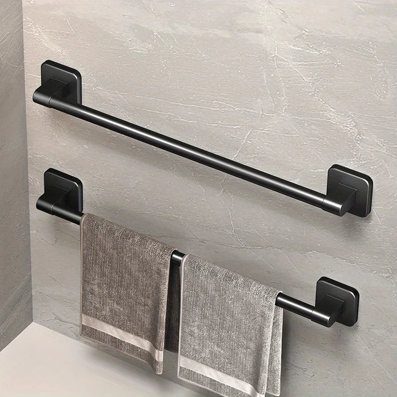 Self-Adhesive White Towel Holder Easy Install Bathroom Rack - Smarsty