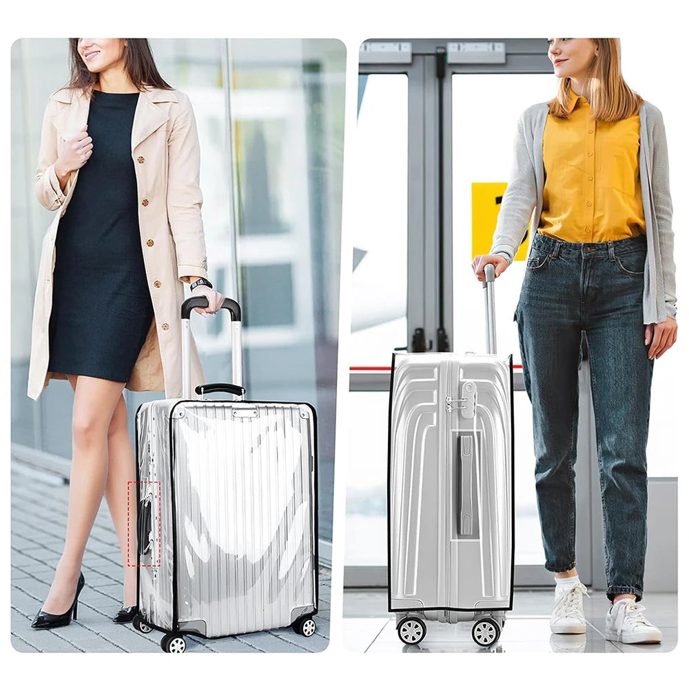 Transparent Pvc Luggage Protective Cover Wheeled Luggage Protective Cover Wear-Resistant Outer Cover Transparent Protective - Smarsty