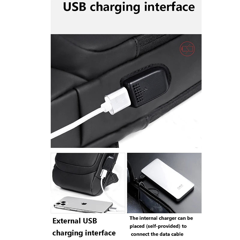 Anti Theft Chest Bag USB Charge Crossbody Sling Pack - Smarsty