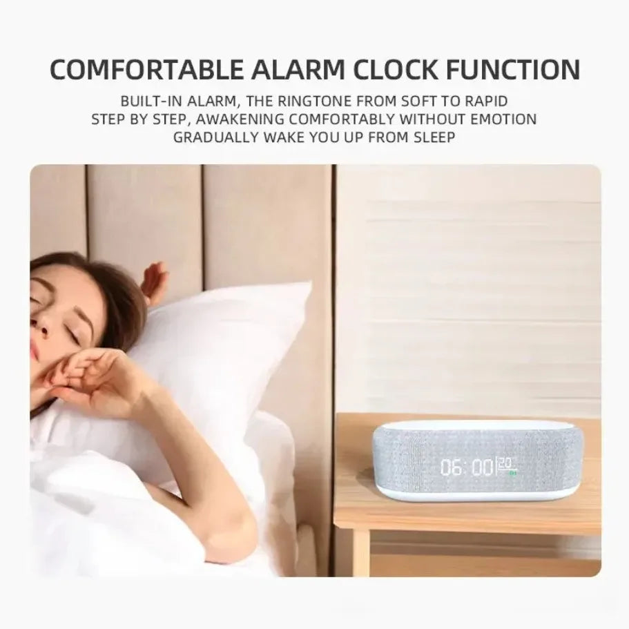 Alarm Clock Wireless Charger Night Light Thermometer Dock - Smarsty