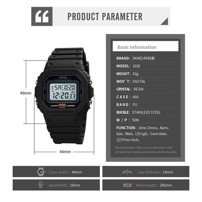 SKMEI 1628 Waterproof Military Digital Watch for Men - Smarsty