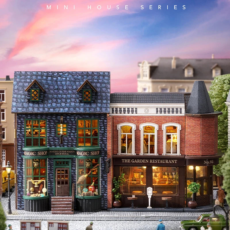 DIY Mini Wooden Doll House Assembly Building Model Pink Princess Villa Architecture Kit 3D Puzzle Dollhouse With Furniture Gifts by Smarsty