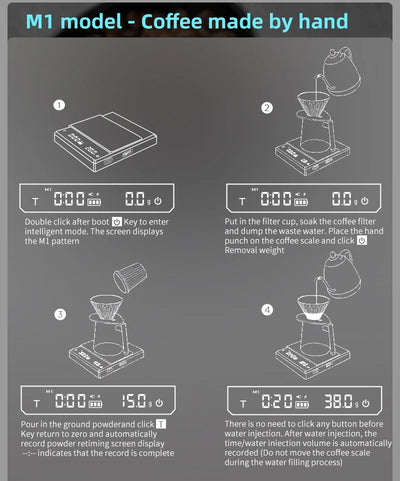 AliKisscafe Coffee Scale Digital Weight Electronic Kitchen Measuring Scales 0.1g High Precision Espresso Accessory Barista Tool by Smarsty