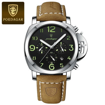 Luxury Waterproof Military Watch for Men Luminous Leather - Smarsty