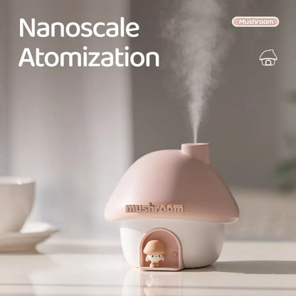 Cartoon Air Humidifier 300ml Mini Essential Oil Aroma Diffusers Colorful Lighting Cute Mushroom House Home Ultrasonic Humidifier - Smarsty