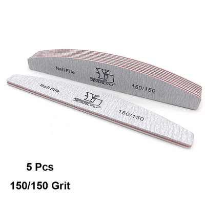 5Pcs Nail File Set with Mixed Grits for Professional Manicure - Smarsty