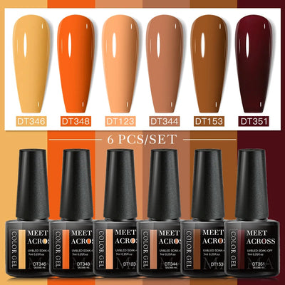 Autumn Brown Gel Nail Polish Set for Stunning Manicures - Smarsty