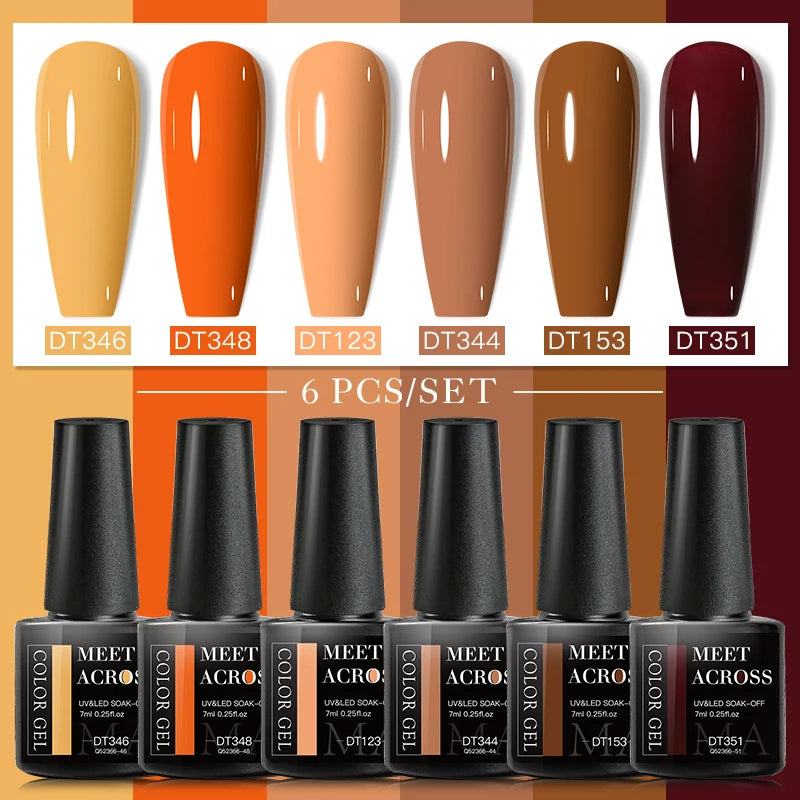 Autumn Brown Gel Nail Polish Set for Stunning Manicures - Smarsty