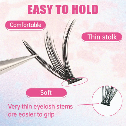 DIY Eyelash Extension Kit with 200 Clusters for Natural Look - Smarsty