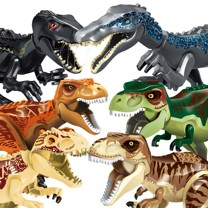 Jurassic Dinosaur World Brutal Raptor T-Rex Triceratops Indominus Rex Model Building Blocks Dino Velociraptor Figure Bricks Toys