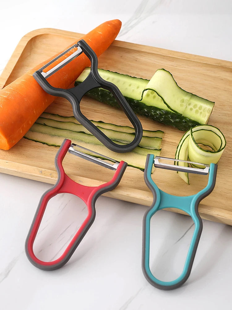 Stainless Steel Peeler - Swivel Blade Vegetable & Fruit Peeler for Kitchen, Ergonomic Non-Slip Handle (Potato, Apple, Carrot)