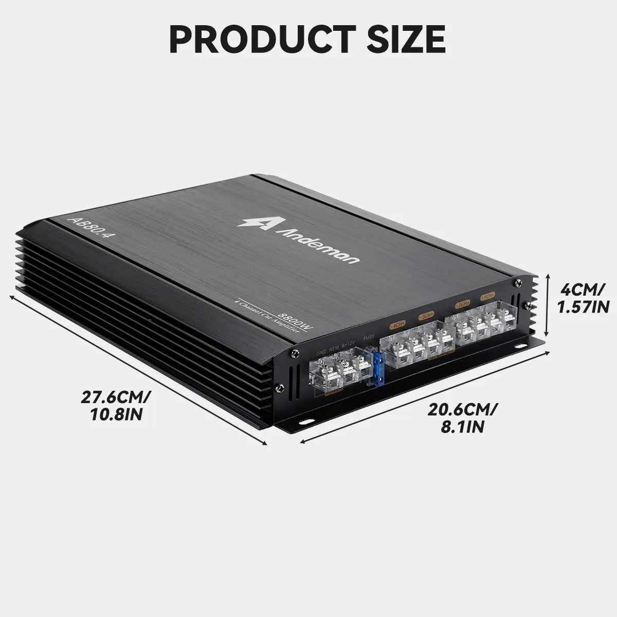 4-Channel 12V Car Power Amplifier Digital Stereo Surround Passive Subwoofer Audio Player Max 8800W