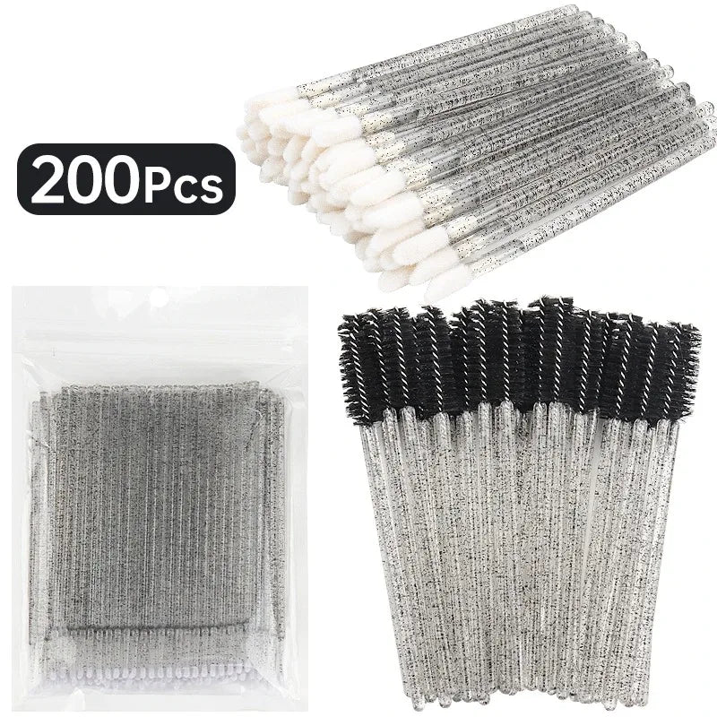 200 Pcs Disposable Makeup Brushes for Eyelash and Lip Application - Smarsty