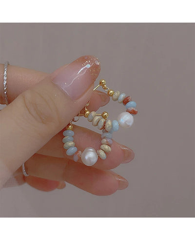 Pearl Pendant Earrings Beaded Natural Stone For Women - Smarsty