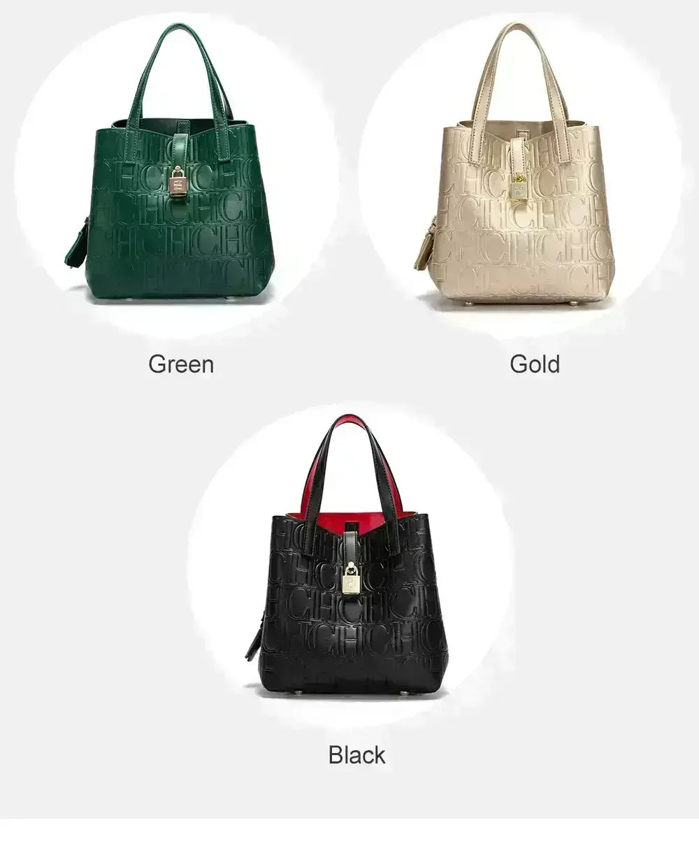 Large Capacity Handbag With Lock Design Luxury Crossbody - Smarsty