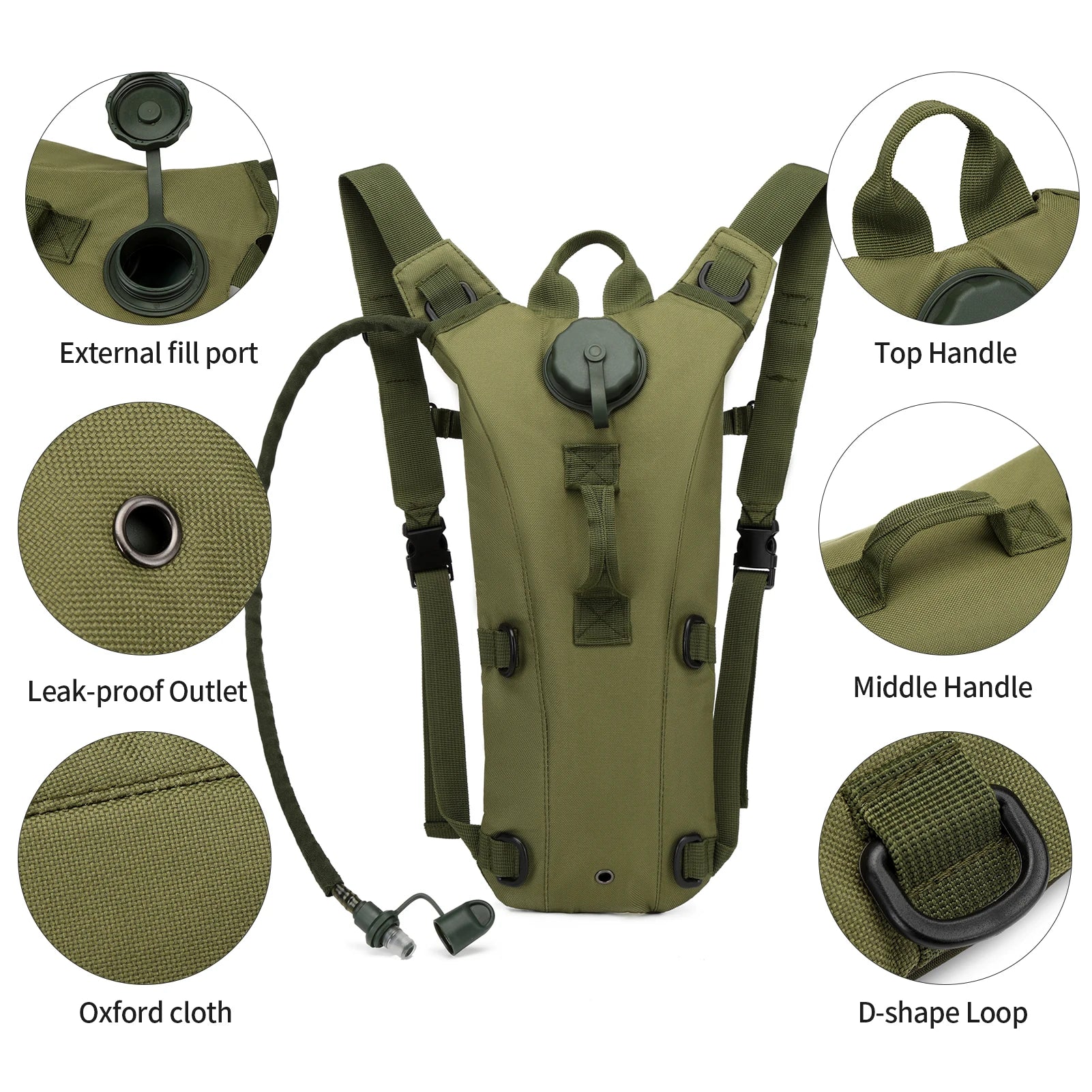 Tactical Water Hydration Pack - Military Class Camel Backpack with 3L Leakproof Water Bladder for Running, Jogging, Cycling - Smarsty