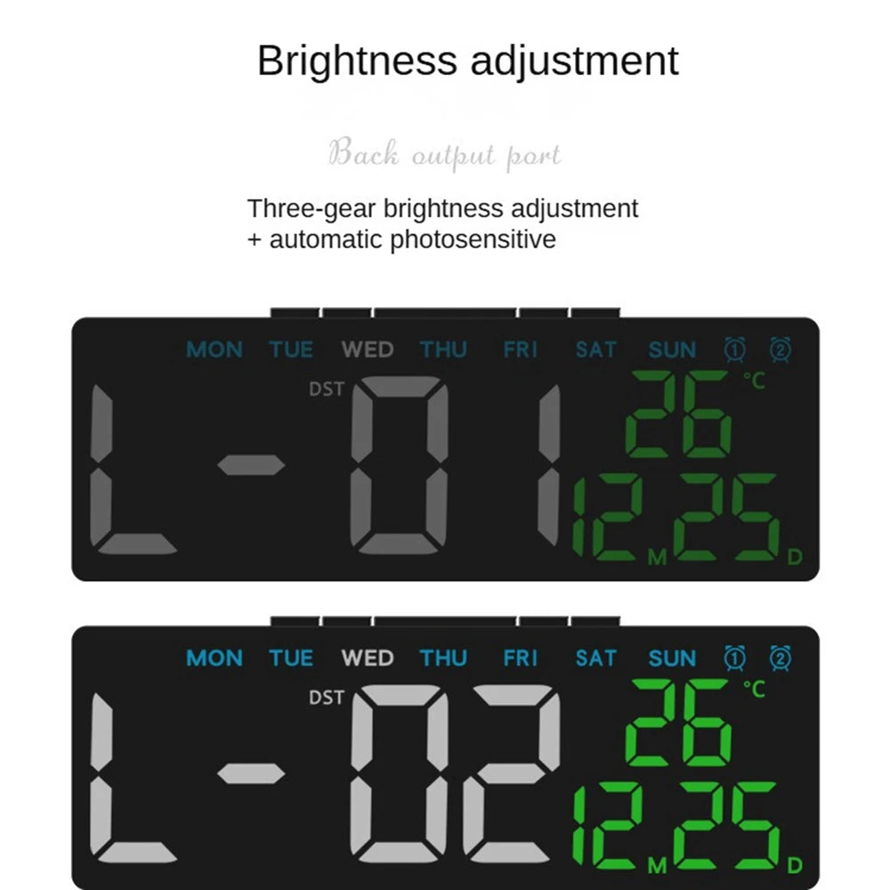 Digital LED Alarm Clock with Adjustable Brightness and Temperature Display - Smarsty