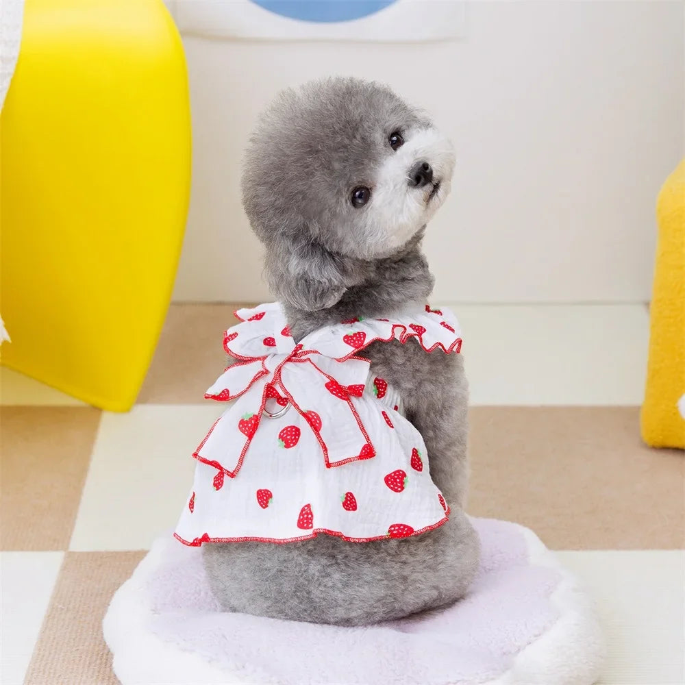 Strawberry Pattern Dog Summer Dress for Stylish Pets - Smarsty