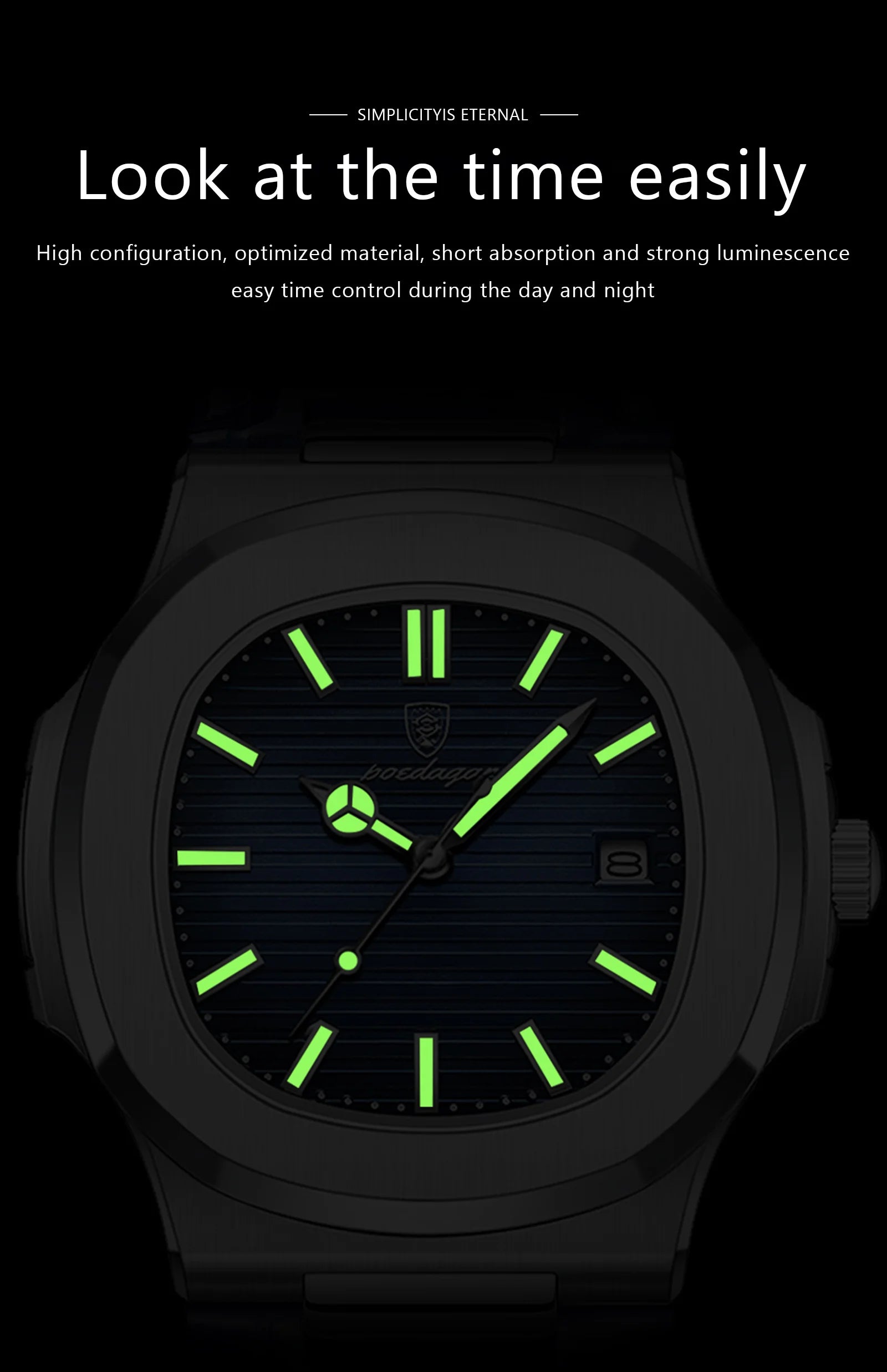 Luxury Waterproof Square Men's Quartz Watch with Luminous Dial - Smarsty