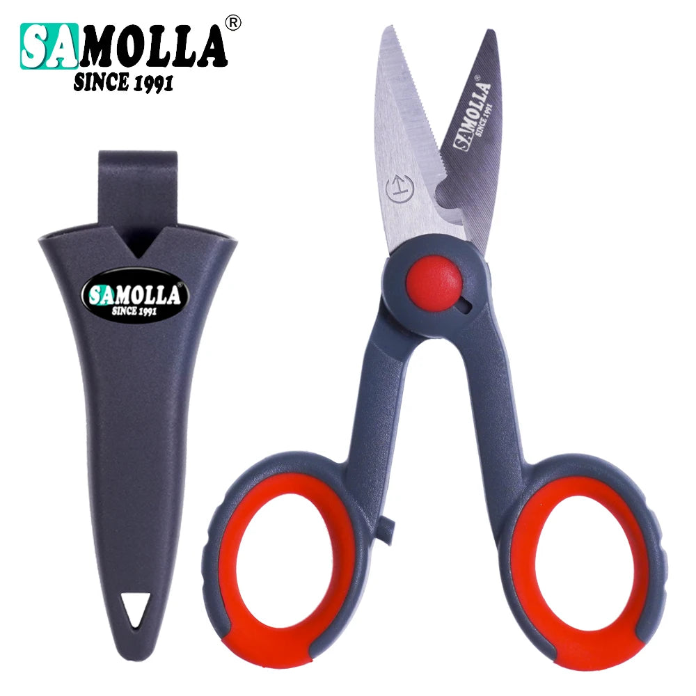 420 Stainless Steel Fishing Scissor Accessories Electrician Portable Scissors Plier Cut PE Braid Line Lure Carp Fishing Tools - Smarsty
