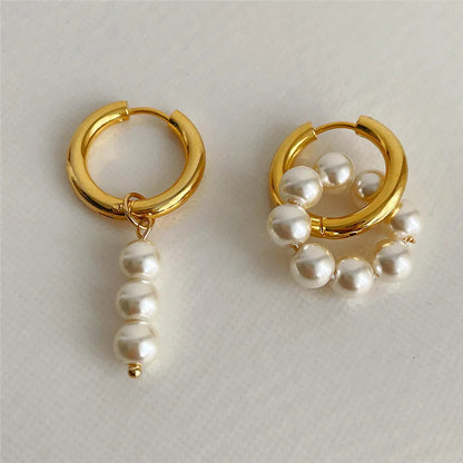 Fashion Metal Pearl Drop Earrings for Women Stylish Jewelry - Smarsty