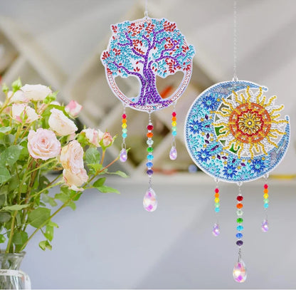 Acrylic Double-Sided Crystal Diamond Painting Wind Chimes - Smarsty