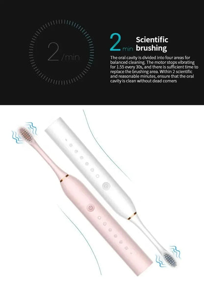 Electric Ultrasonic Toothbrush With Six Speed Modes - Smarsty