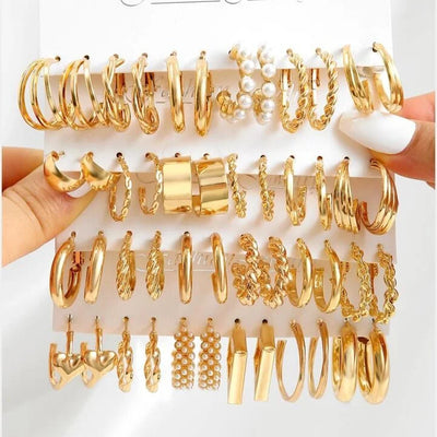 Vintage-Inspired Small Hoop Earring Set for Women - Smarsty