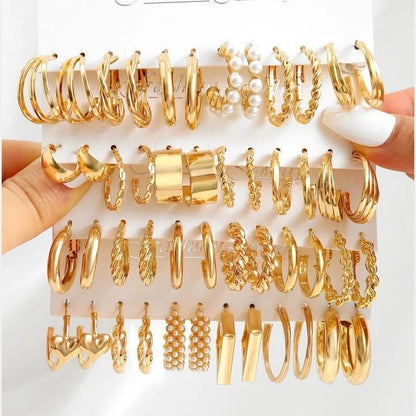 Vintage-Inspired Small Hoop Earring Set for Women - Smarsty
