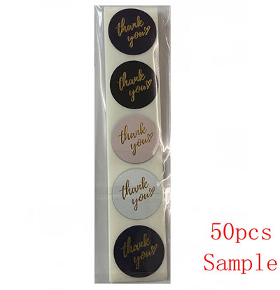 50-500pcs 1inch Blue Thank You Stickers For Envelope Sealing Labels Stationery Supplies Handmade Wedding Gift Decoration Sticker - Smarsty