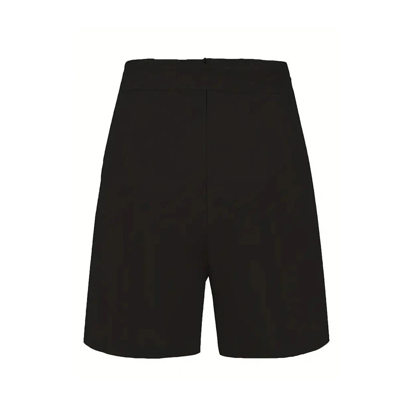 Y2K Solid Button Front Shorts Tie Waist Beach Summer High Waist Shorts Women's Clothing - Smarsty