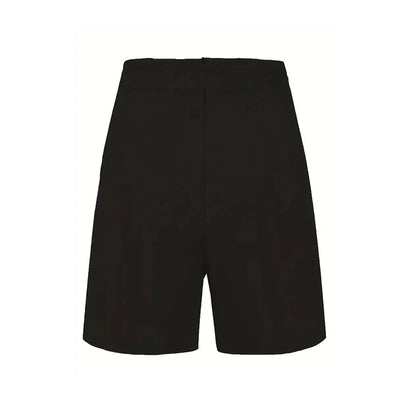 Y2K Solid Button Front Shorts Tie Waist Beach Summer High Waist Shorts Women's Clothing - Smarsty