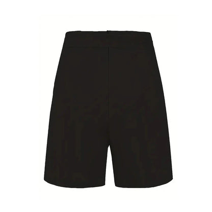 Y2K Solid Button Front Shorts Tie Waist Beach Summer High Waist Shorts Women's Clothing - Smarsty