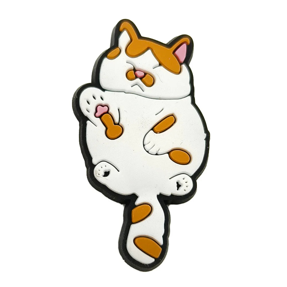 1pc Cute Cartoon Cats PVC Shoe Charms for Clogs Accessories Shoe Decorations Sandals Pins DIY Kids Women Beach Bags Accessories