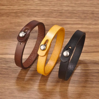 Vintage Genuine Leather Wrap Bracelet Durable Punk Wristband - Smarsty