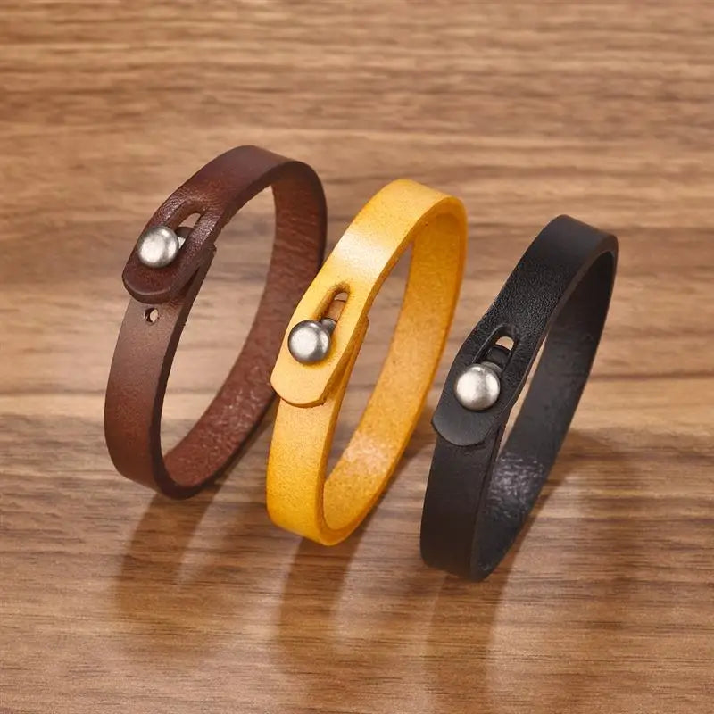 Vintage Genuine Leather Wrap Bracelet Durable Punk Wristband - Smarsty