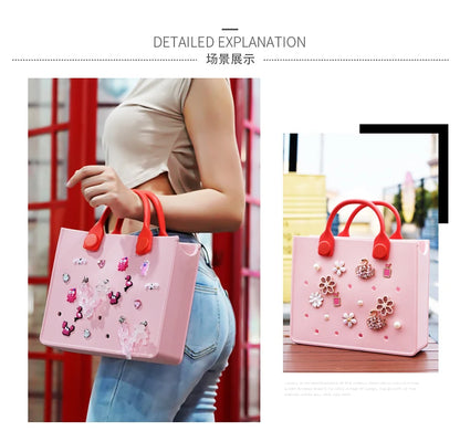 EVA Shoulder Tote Bag Waterproof For Women Beach Storage - Smarsty