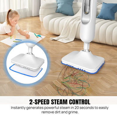 DayPlus Steam Mop & Detachable Steam Cleaner, 1500W Powerful Floor Steamer for Carpet Laminate Hardwood,2 Washable Pads, 400ml - Smarsty