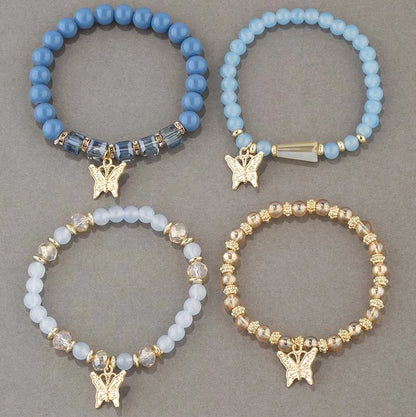 Trendy Butterfly Beaded Bracelet Set for Women - Smarsty