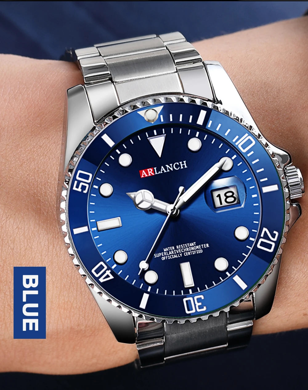 Classic Stainless Steel Quartz Watch with Magnifying Glass - Smarsty