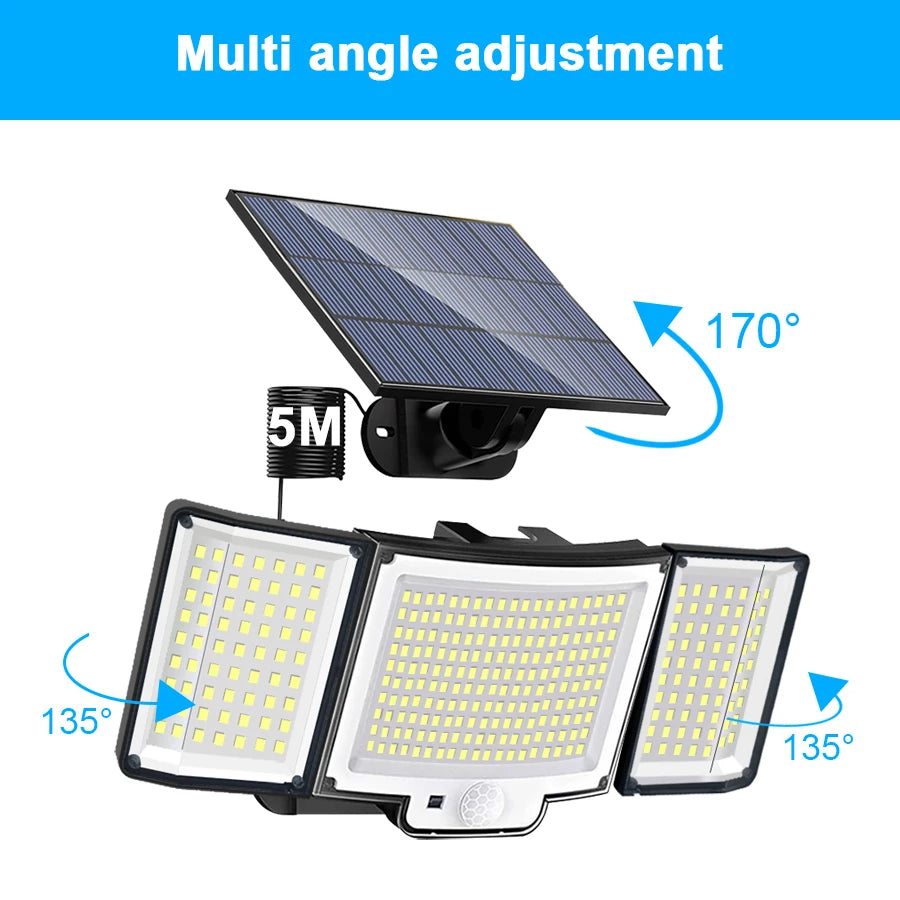 LED Solar Motion Sensor Outdoor Wall Lamp Waterproof - Smarsty
