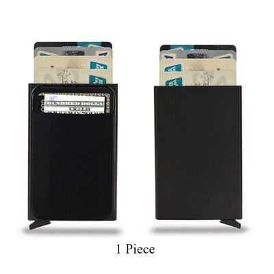 Rfid Smart Credit Card Holder Wallets Metal Slim Pop Up Minimalist Men Wallets Black Male Purse Money Bags Carteira Masculina - Smarsty