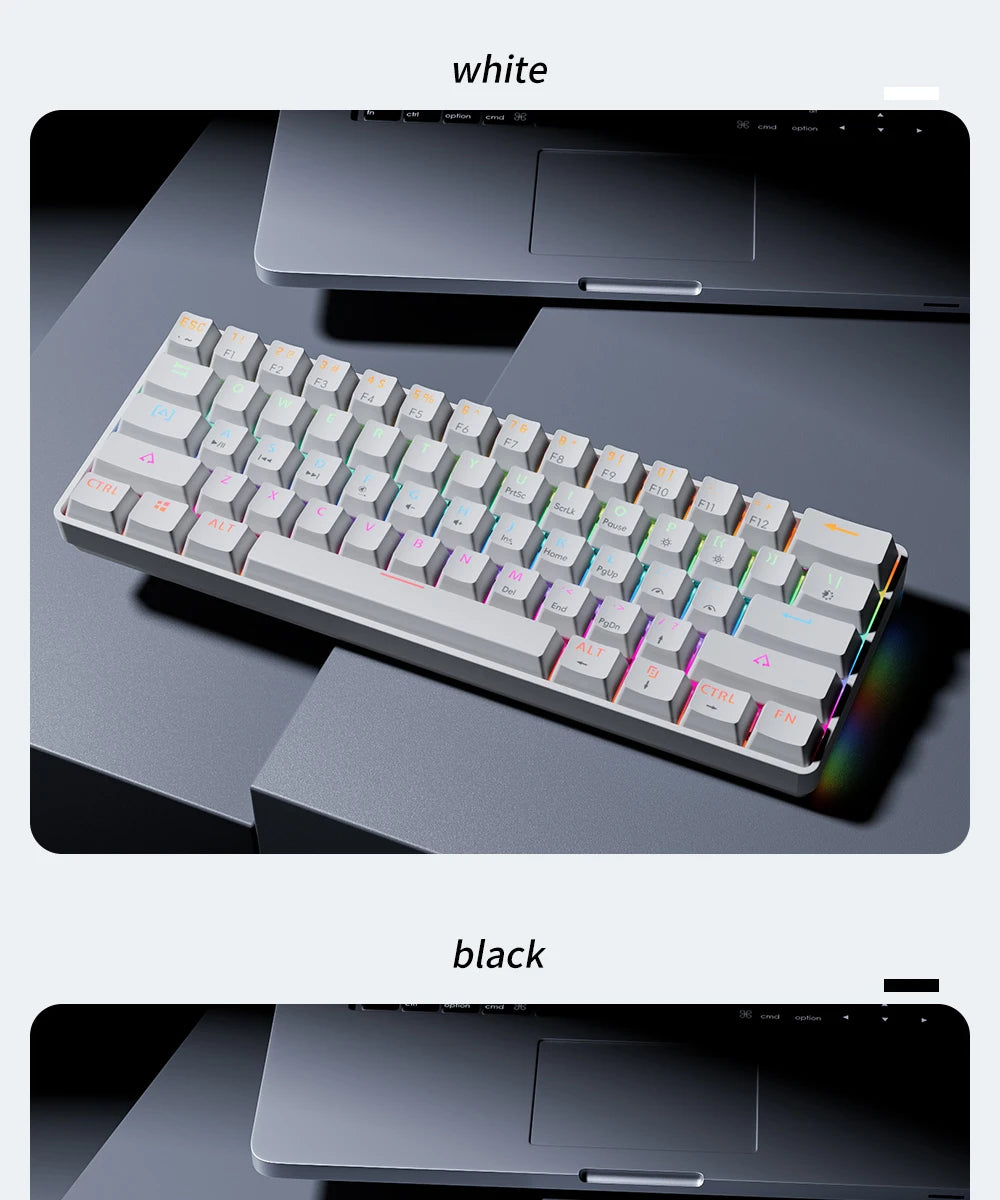 Compact 61Key Esports Mechanical Keyboard Hot Swappable RGB