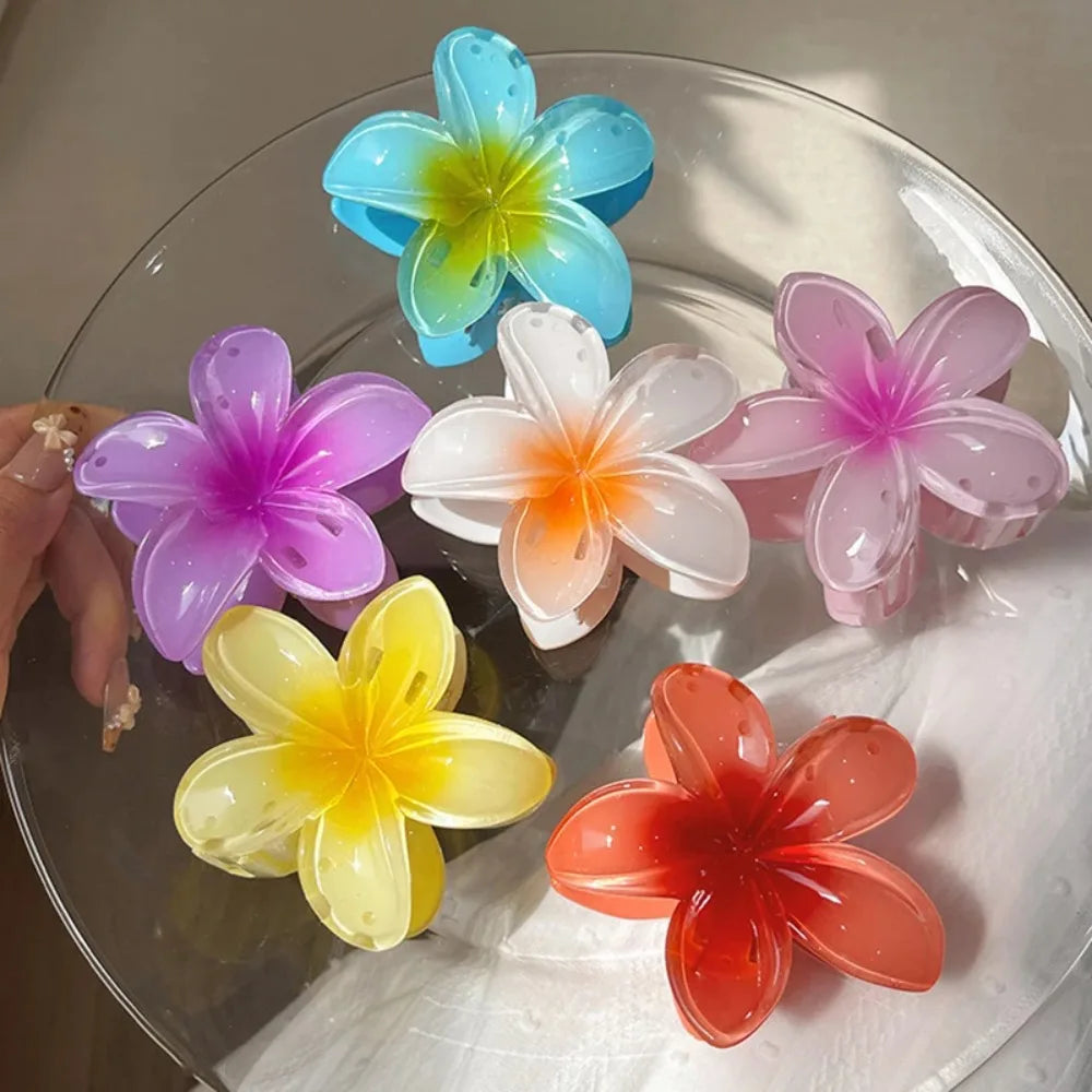Multicolour Gradient Flower Hair Accessories Set for Summer - Smarsty